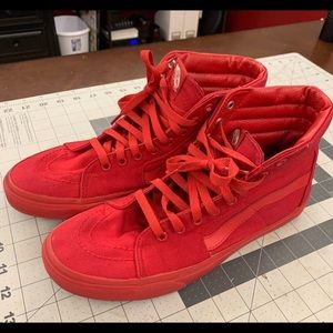 Mono Red old Skool high top vans